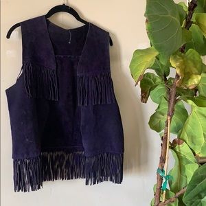 Fringe leather vest